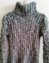 Топъл дамски пуловер в сив меланж, снимка 1 - Блузи с дълъг ръкав и пуловери - 39036942