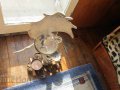 Уникален немски декантер еленов рог свещник изба трофей, снимка 1 - Колекции - 31656766