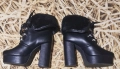 Черни дамски боти от изкуствена кожа с масивен ток и платформа. N36/ НОВИ , снимка 5