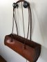 Винтидж френска чанта от 60-те естествена кожа цвят коняк