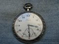 Сребърен джобен часовник Longines с ниело, снимка 1 - Антикварни и старинни предмети - 29646547