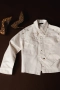 Бяло дънково яке със златисти капси, снимка 4