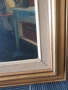 70х60см/стара картина масло върху платно/кухня-камина/дървена рамка, снимка 5