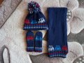 Бебешки комплект шал , шапка и ръкавички