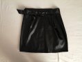Дамска къса кожена пола с висока талия и колан р-р 34 и 38 (XS и M), снимка 4