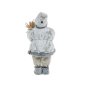 Коледна реалистична фигура Дядо Коледа, Сиво палто със ски и фенер, 46см, снимка 4