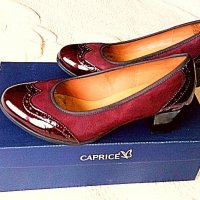 Caprice нови дамски кожени обувки, винено червени с ток, Немски №38,5, снимка 9 - Дамски обувки на ток - 29224797