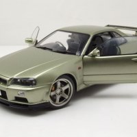 Nissan GT-R R34 1999 - мащаб 1:18 на Solido моделът е нов в кутия, снимка 4 - Колекции - 44474174