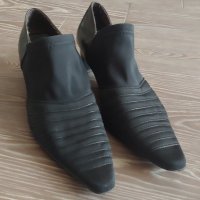 Елегантни обувки комбинация плат еластан и кожа, снимка 1 - Дамски елегантни обувки - 29709578