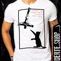 Тениска с щампа CROSS BLACK CAT, снимка 1 - Тениски - 42664463