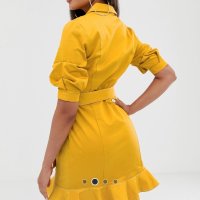Къса жълта рокля River Island UK8, снимка 2 - Рокли - 42081317