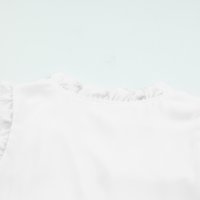Дамски топ в бял цвят с къдрички и V-образно деколте, снимка 7 - Корсети, бюстиета, топове - 44414403
