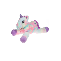 Плюшен седящ еднорог, лилава дъга, 1м, снимка 1 - Плюшени играчки - 44552206