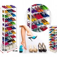 Метална етажерка стелаж за обувки до 30 чифта Amazing Shoe Rack, снимка 3 - Етажерки - 38555735