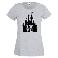 Дамска тениска Minnie Love Disney Castle Подарък,Изненада,Рожден ден,, снимка 4 - Тениски - 36530274