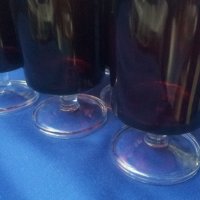 Червени, прозрачни чаши, прозрачно бяло столче за алкохол 6 бр, снимка 4 - Чаши - 38726340
