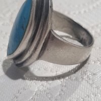 Vintage сребърен пръстен 925 с тюркоаз , снимка 3 - Пръстени - 44200326