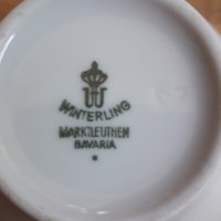 Немски порцелан Bavaria чаша за кафе с чинийка и чиния за торта , снимка 6 - Сервизи - 33912334