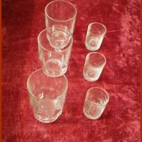 Лот: 3 + 3 чаши за питието и… „разредителя“, снимка 1 - Чаши - 29618180