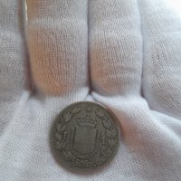 Сребърна монета 1 lire Италия 1887 , снимка 2 - Нумизматика и бонистика - 42544652