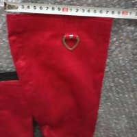 Червени ефектни ботуши и подарък към тях, снимка 7 - Дамски ботуши - 39808441