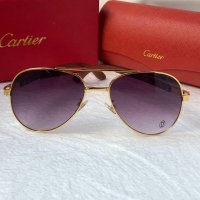 Cartier висок клас мъжки слънчеви очила авиатор с дървени дръжки, снимка 4 - Слънчеви и диоптрични очила - 42814235