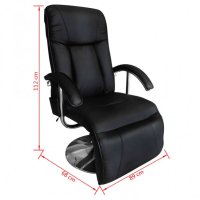 Масажен стол, черен, изкуствена кожа, снимка 6 - Столове - 40703460