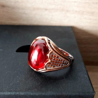 Сребърен 925 пръстен със натурален червен Ахат , снимка 9 - Пръстени - 44746779