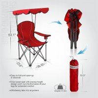 Сгъваем къмпинг стол със сенник и с чанта за съхранение E01CC-501 RED, снимка 2 - Къмпинг мебели - 35095414