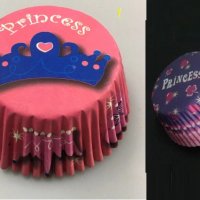 50 бр хартиени капсули 2 вида Princess Принцеса кошнички за кексчета мъфини парти, снимка 1 - Други - 29143351