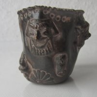 Стара чаша керамика, с театрални маски , снимка 10 - Други - 31812717