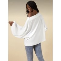 Уникален бял топ Бохемия  , снимка 6 - Блузи с дълъг ръкав и пуловери - 40610385