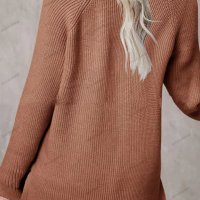 Дамски ежедневен моден плетен пуловер с V-образно деколте, 5цвята - 023, снимка 7 - Блузи с дълъг ръкав и пуловери - 39728807