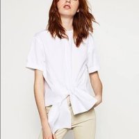 Бяла блуза ZARA xs,s, снимка 1 - Тениски - 42190614