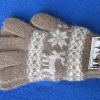 Машинно плетени детски ръкавици от вълна камила с пет пръста, снимка 3 - Шапки, шалове и ръкавици - 38058120