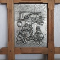 Стара немска релефна и гравирана оловно цинкова картина, снимка 5 - Картини - 33778820