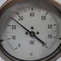 биметален термометър NUOVA FIMA Ø110mm G1/2 KL1 0/+200°C L- 100-300mm, снимка 2 - Резервни части за машини - 37104073
