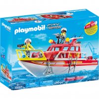 Playmobil - Пожарна спасителна лодка Playmobil 70147 - Fire Rescue Boat, снимка 1 - Конструктори - 31824139
