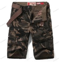 Мъжки къси панталони Camo Slim Military Cargo с колан, 3цвята - 023, снимка 2 - Къси панталони - 40551791