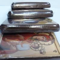 Дебели малки икони с Майка Богородица 16 / 11 см , платно и дърво , снимка 7 - Икони - 37534175