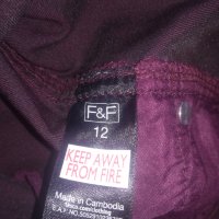 Дънков панталон F&F от Теско в бордо, снимка 2 - Дънки - 32166152