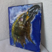 орел емайл пано метал картина птица, снимка 9 - Антикварни и старинни предмети - 29299715