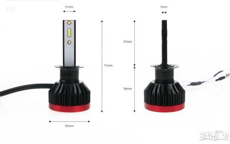 Крушки H11 Mini, LED Диодни Крушки, фарове H8, H9, H11 BF Mini - 50W, 6200 Lm + 200% , снимка 1