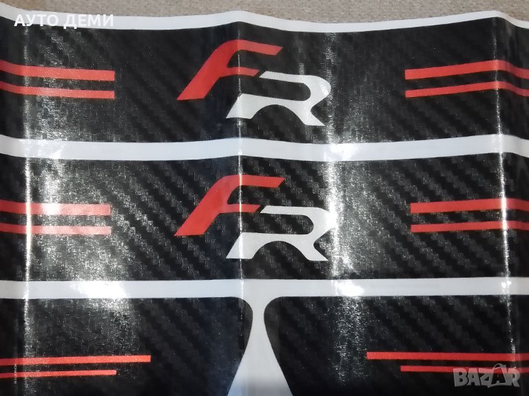 Качествени карбон стикери за прагове с лого ФР FR кола автомобил , снимка 1