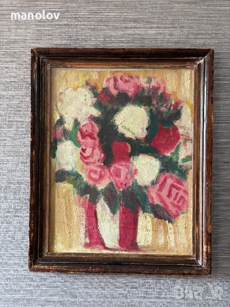 Картина ваза с цветя Борис Краев, снимка 1