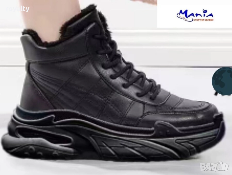 Дамски топли боти с връзки, снимка 1