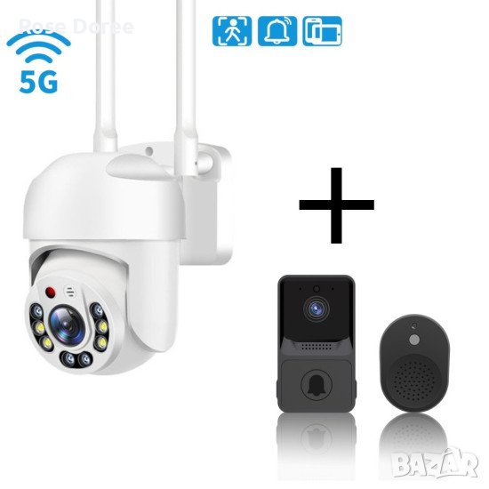 Безжичен видео звънец - A1410 + Куполна безжична камера 2110, снимка 1