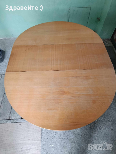 Разтегателна дървена маса с 6 стола в комплект, снимка 1