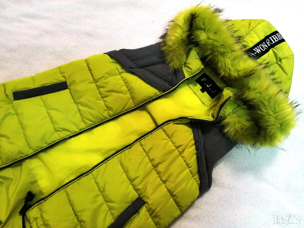 Като нов , Зимен елек, неонов цвят размер М/Л   размер M/L, снимка 1