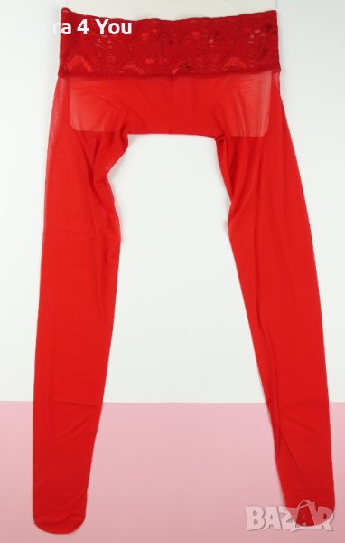 XS нов червен безшевен дамски чорапогащник с ниска талия, снимка 1